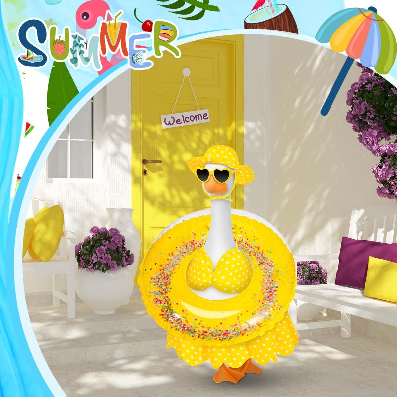 JcHrmers Hawaiian Goose Outfit Summer Porch Goose Outfits Bikini Goose Clothes Cute Goose Costume for Outdoor Garden Yard Decor - Image 4